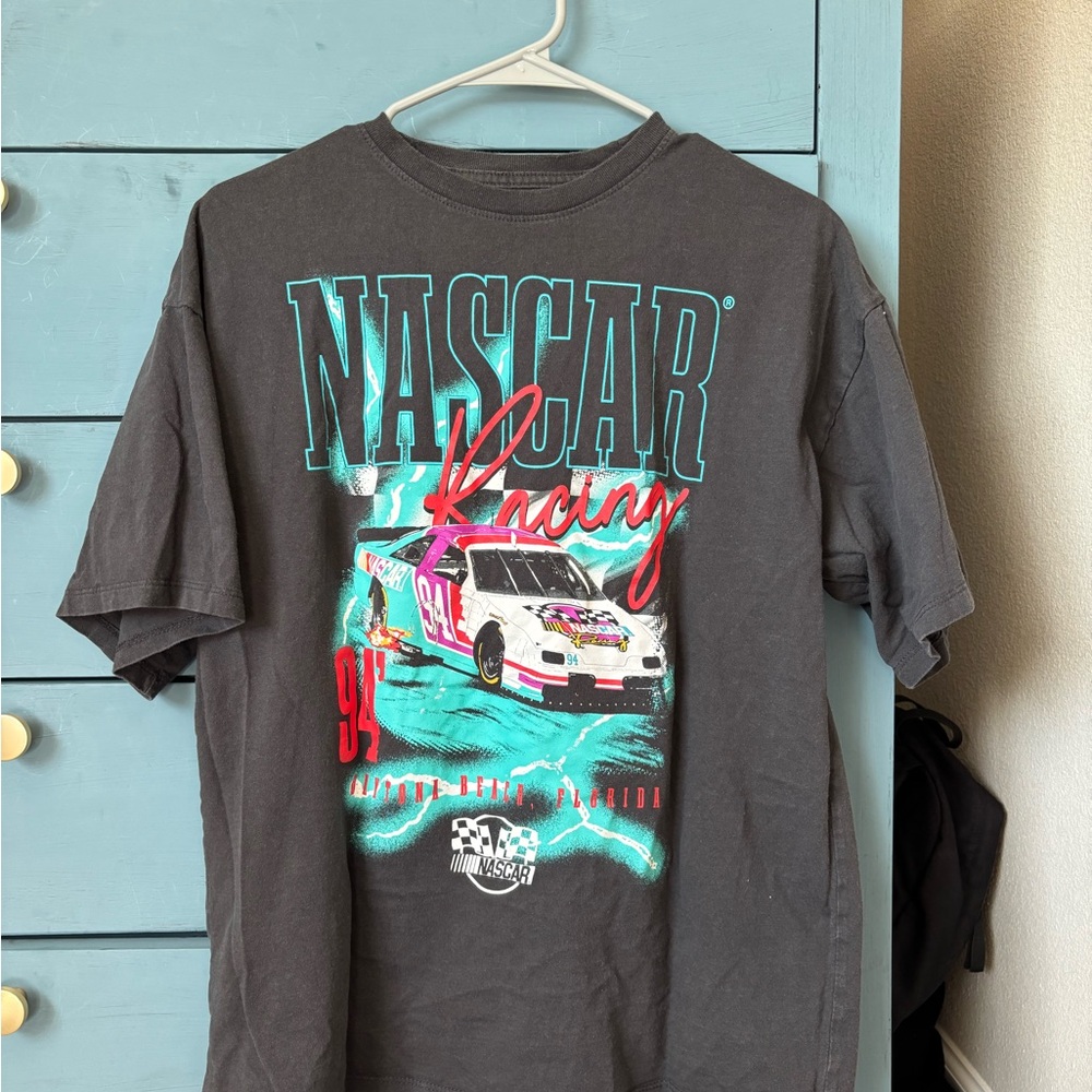 Nascar Black Short Sleeve Tee with Racing Graphic
